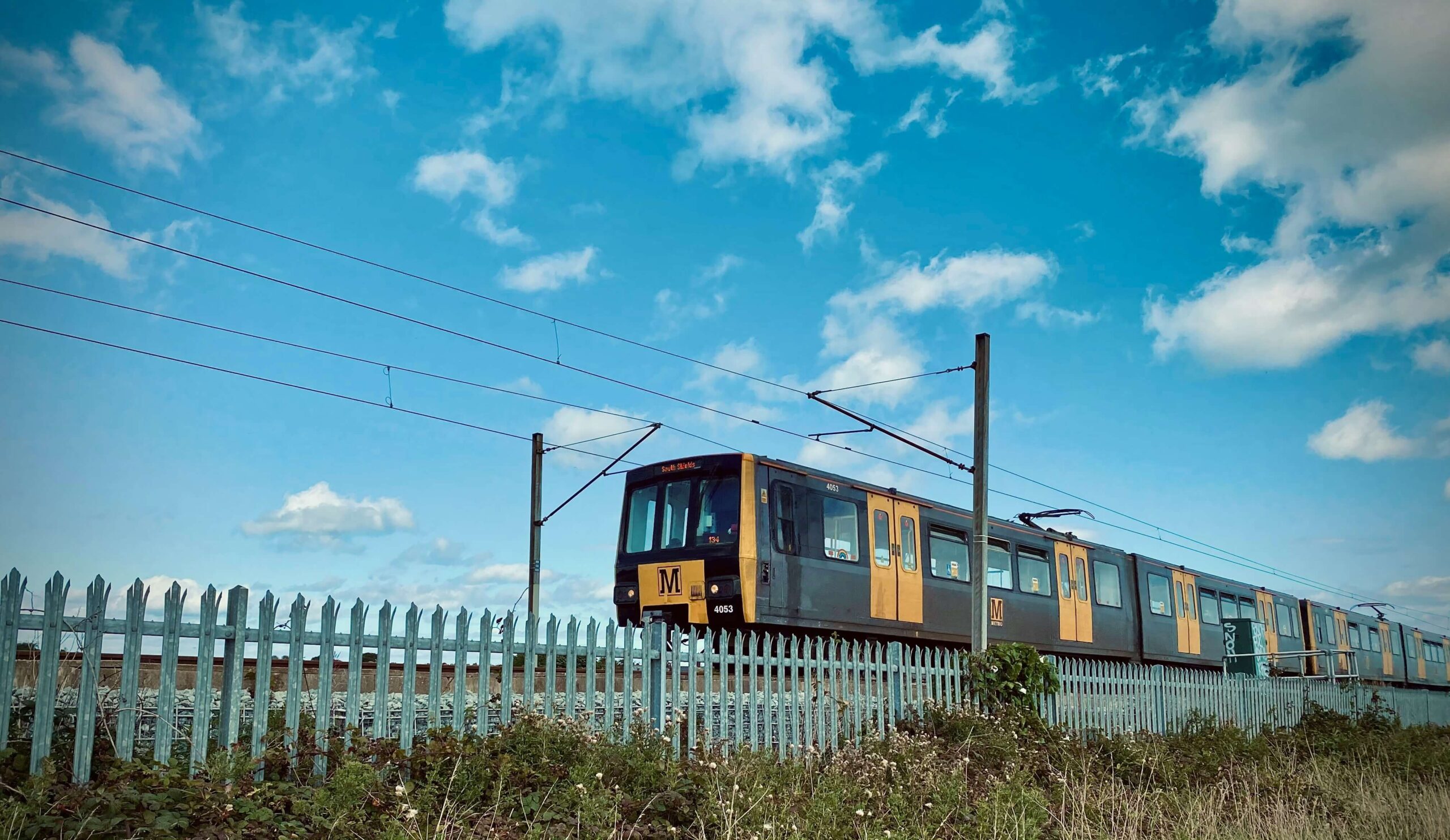 tyne and wear metro train orange and black